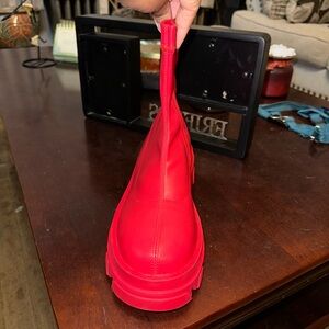 AZALEA WANG KNOXTON RED BOOTIE WITH STRAPPY TIE UP COVER Size 8, Brand new.